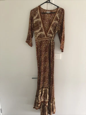 $80 • Buy Arnhem RARE Wild Magnolia VINTAGE Wrap Dress 8-10 Indian Dusk