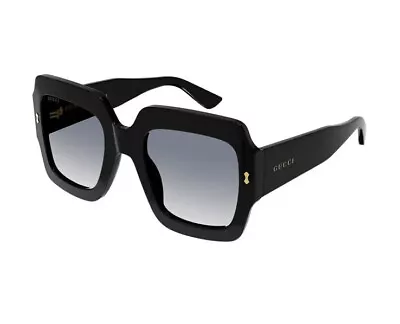 Gucci GG1111S 001 Black Gold Grey Oversized Sunglasses NEW AUTHENTIC • £191.88