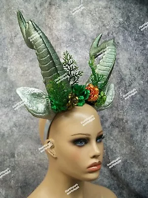 Jumbo Minotaur Horns Green Creature Pan Goat Fantasy Mythical Woodland Forest • $35.95