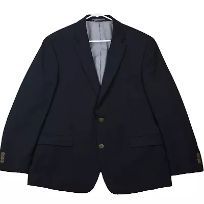 Tommy Hilfiger Mens Two Button Blazer Jacket Size 44 Short Solid Dark Navy • $44.99