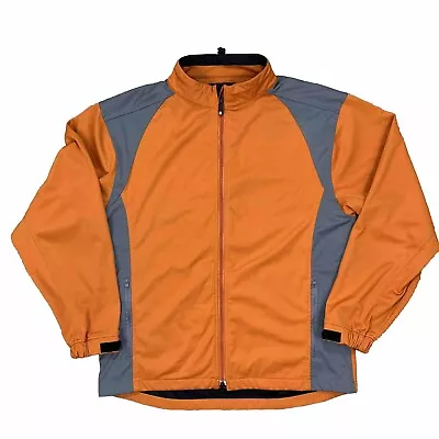 FootJoy DryJoys Golf Rain Jacket Mens Med Orange Lightweight Full Zip Waterproof • $34.99