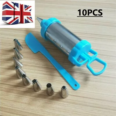 10PCS Icing Syringe Gun Cake Decorating Piping Syringe Tip Cream DIY Baking Tool • £5.90