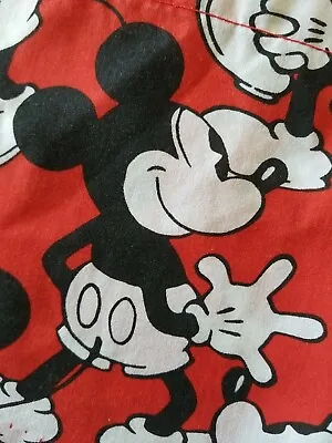 Vintage Disney Mickey Mouse Window Valance Red Fabric 16 X 80  1993 RARE  • $17.50