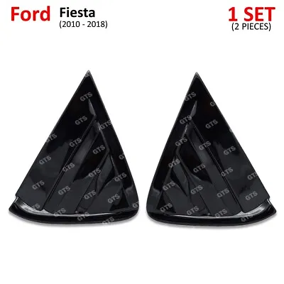 Fits Ford Fiesta Hatchback 5Dr 2010 18 Black Glossy Rear Mirror Window Cover • $90.46