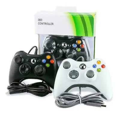 NEW BOX BLACK WIRED CONTROLLER FOR Xbox 360 1 YEAR WARRANTY UK SELLER • £11.99