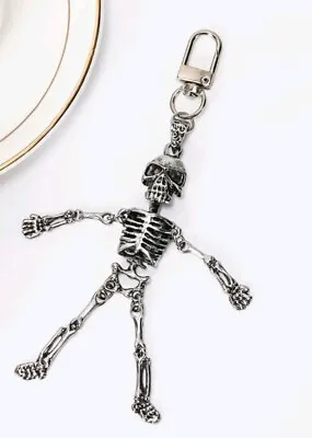 £4.99 • Buy Skeleton Keyring Bag Charm Keycharm Unisex Gift Grunge Goth