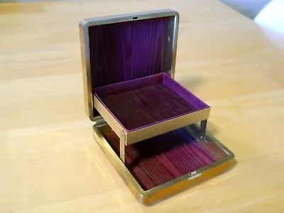 Vintage Small Brass Hinge Opening Trinket Jewelry Box    3.75  Square • $40