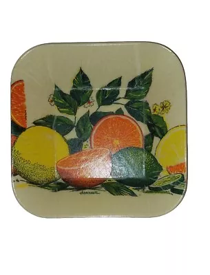 Vintage MCM Fiberglass Fruit Small Square Bowl  7.25 In - READ • $15.99