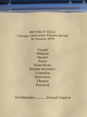 Live Opera Recording CD2318 Sills Recital Vivaldi Milhaud Mozart Faure Saens • $11.99
