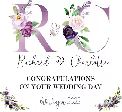 Wedding Card Personalised Congratulations On Your Wedding Day Card - Any Names • £3.35