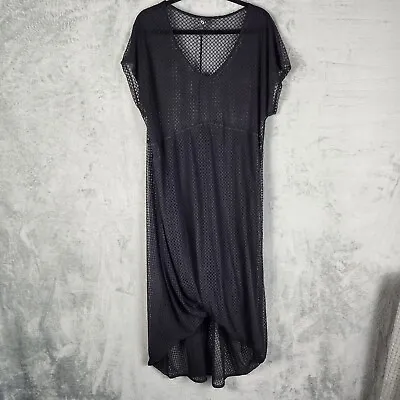 Taking Shape Womens Sheer Maxi Cover Up Dress Plus Size S 14 Black Lace Beach • $17