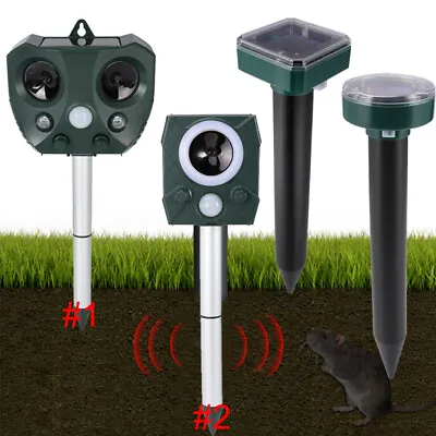 Upgraded Outdoor Solar Ultrasonic Animal Repeller Pest Cat Rats Mice Deer Sensor • $26.39