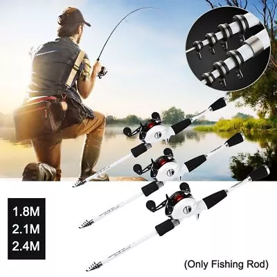 Mini Travel Telescopic Fishing Rod Stream Hand Pole Fishing Tackle Ultralight • $19.96