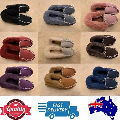 $46.95 • Buy 100% Sheepskins UGG Moccasin Slippers, Aussie Ladies' Size Measurement, AU Stock