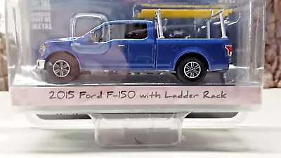 Greenlight 1/64 Blue-Collar Coll. 2015 Ford F-150 With Ladder Rack MOC (DC-165 • $19.99