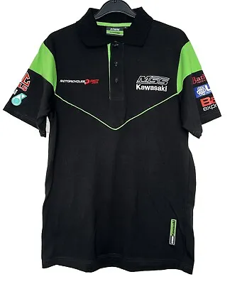 Official Kawasaki Polo Shirt Size Small Green Black Motorsport Motorbike Racing • £15.99