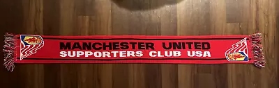 MANCHESTER UNITED Red Devils Supporters Club USA Scarf  Premier League Football • $12.99