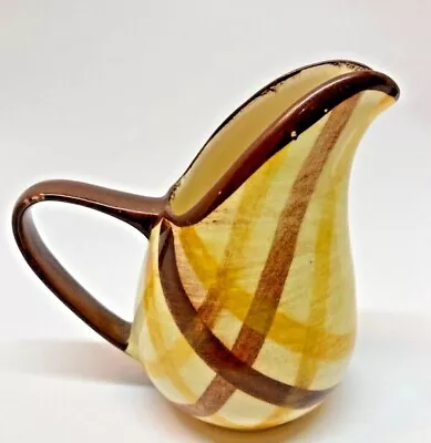 Vernonware Organdie Syrup Pitcher Creamer Brown Yellow Plaid • $20.25