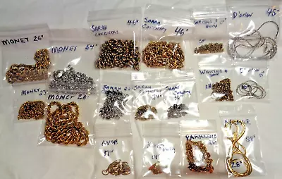 17 Piece LOT Of  Vintage & Modern Metal CHAIN LINK All DESIGNER NECKLACES • $48