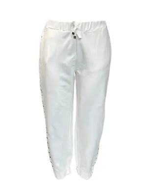 MARINA RINALDI White Side Stud Obrizzo Pants Size XL Retail $395 NWD • $34.29