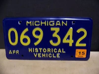 Michigan Historical Vehicle License Plate Antique Classic Car Original • $19.95