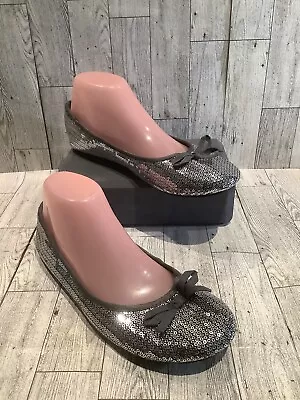 Lane Bryant Gray Sequined Ballet Flats Womens 9 • $5.99