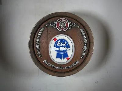 Vintage Pabst Blue Ribbon Beer PBR Plastic Barrel End Display Wall Sign  • $55