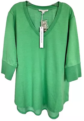 Jane And Delancey Women's Blouse Top Vintage Look 3/4 Sleeve Plus Size 1X Green • $24.99