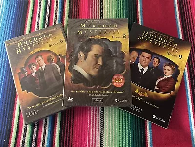 New! Murdoch Mysteries DVD Season 6 8 & 9 Itv Studios Acorn Factory Sealed Lot • $39.95