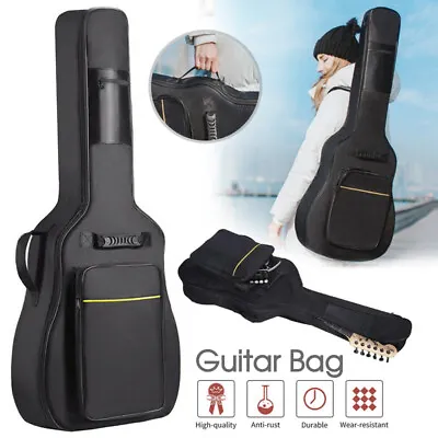$15.69 • Buy 41 Guitar Bag Padded Gig Bag Double Straps Backpack Soft Black Case Acoustic