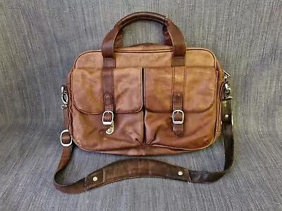 Vintage Samsonite Brown Leather Satchell Brifcase Laptop Bag • £20