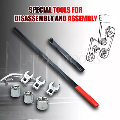 8pc Serpentine Belt Tension Setting Tool Set 3/8  Pulley Wrench Performance Tool • $26.99