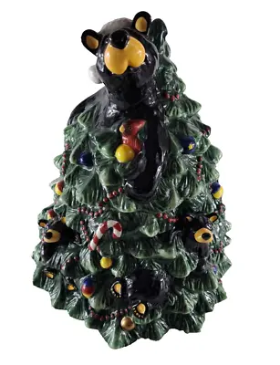 Big Sky Carvers Bearfoots Cookie Jar Black Bears In Christmas Tree Jeff Fleming • $99.99