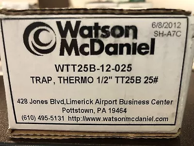 Watson Mcdaniel Tt25b 1/2  Thermostatic Steam Trap Wtt25b-12-025 New In Box • $24.99