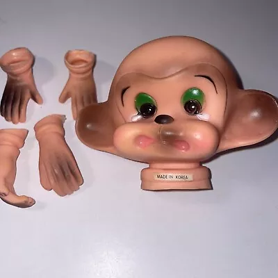 Vintage Big Ears Monkey Head W Hands Feet Set 3.5” NOS  Mangelsens Doll Craftin’ • $12.50