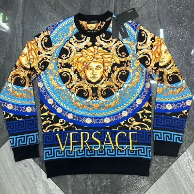 Men's  US Size Versace Sweat Shirt Gold / Blue Long Sleeve • $69.01