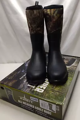 Habit Mens Waterproof All-Weather Rubber Boots In Mossy Oak Country DNA Size 13 • $44.97