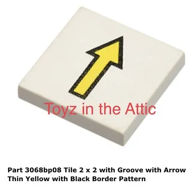 Lego 1x 3068bp08 White Tile 2 X 2 With Groove With Arrow 6932 Futuron • $5.11