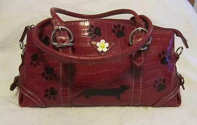 Dachshund Dog Purse Hand Painted Double Handle Handbag • $36.79