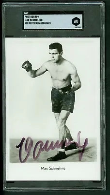 Max Schmeling Autographed Vintage 4x6 B/W Photo SGC Authentic Slabbed • $98.95