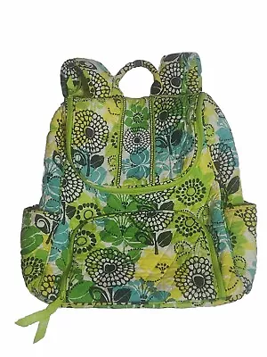 Vera Bradley Limes Up Double Zip Backpack Retired Pattern Flowers Floral Bookbag • $30.59