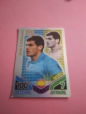 Match Attax Attack World Cup 2010 Iker Casillas 100 Hundred Club Card • £1.50