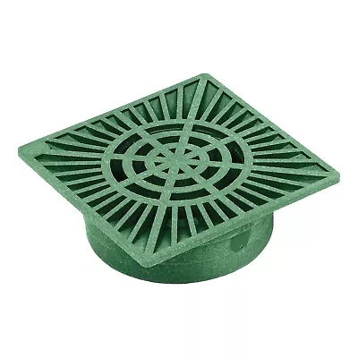 StormDrain Outdoor 9-in. Square Grate Cover With Bottom Outlet Green - Super... • £30.82
