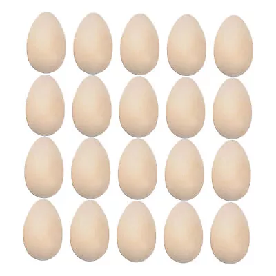 Easter Crafts Wooden Easter Eggs To Paint 20PCS Unfinished Smooth Wood Craft Egg • $10.43