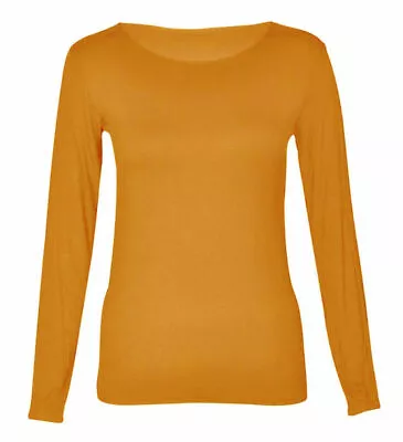 Girls Kids Plain Basic Long Sleeve Round Neck T-Shirt Stretch School Tee Top • £8.09