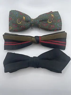 Vintage Clip On Bow Ties Lot Of 3 NYC Arrow Hart Bowcraft Boston NYC Clip-On Tie • $20