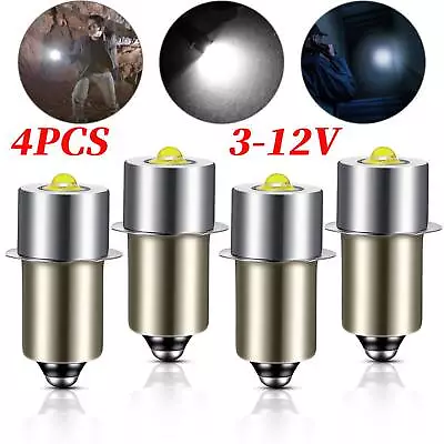 4Pcs P13.5S 3-12V LED Flashlight Bulbs Upgrade Work Lamps For Maglite Cell 3200K • $11.48