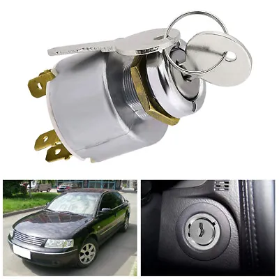 Universal 12V Ignition Switch Barrel Kit W/2 Key For Car Motorcycle Boat Tractor • $15.39