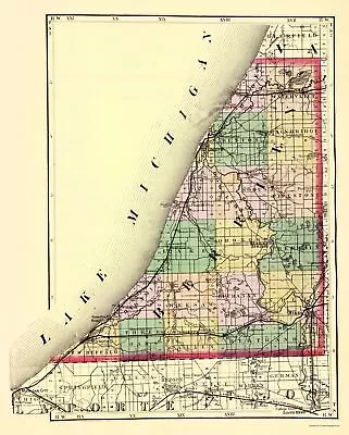 Berrien County Michigan - Walling 1873 - 23.00 X 28.70 • $36.95