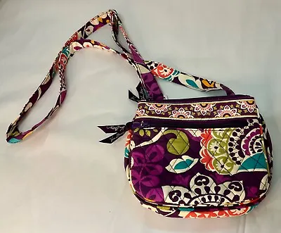 Vera Bradley Little Flap Hipster Handbag/Crossbody ~ Plum Crazy ~ EUC  • $15